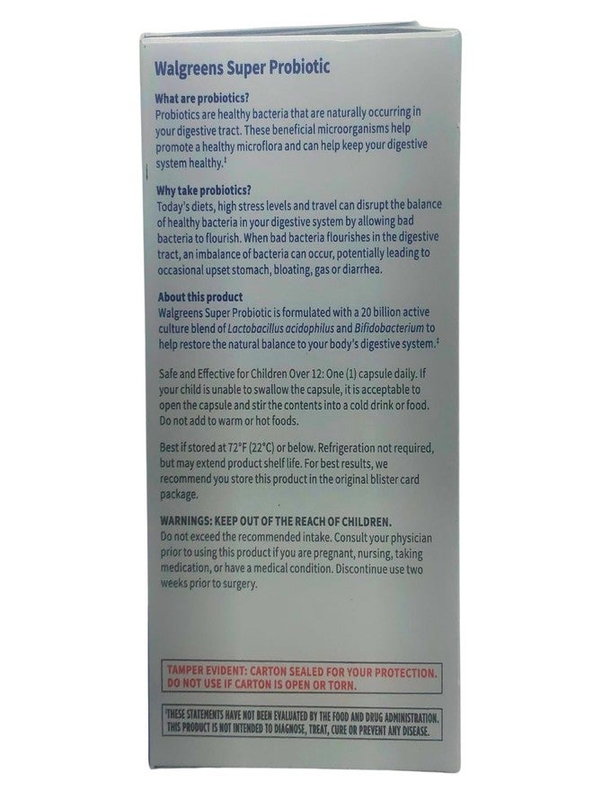 Walgreens ATAZUA Walgreens Super Probiotic Digestive Support Capsules 60 ea - Image 3